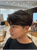 ニュアンスパーマ×センターパート