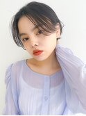 暗髪×ふんわりショートボブ