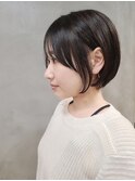 大人ショートボブ/ショートヘア/イルミナカラー/黒髪[調布]