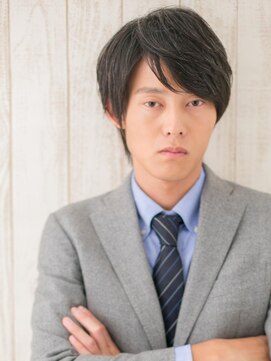 モッズヘア メン 南越谷南口店(mod's hair men) 作り込まない暗髪七三分けマットブラウンウルフショートT南越谷