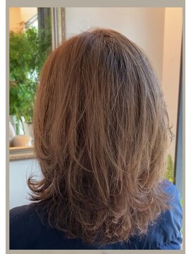 ヘアーアンドアイコーディネート マチルダ(MATILDA) コテは使っていません。先パーマ、品のある大人ウルフレイヤー