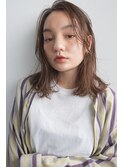 大人可愛い/レイヤーロング/グレーベージュ/前髪パーマ/二子玉川