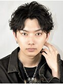 スパイラルパーマセンターパートツーブロックコンマバング韓国