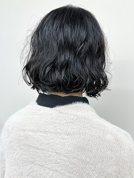 モリオ(morio) ＊重めボブパーマボブぱっつん前髪ボブディ黒髪パーマ30代40代2