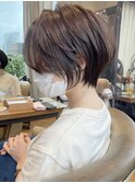 ショートボブ髪型30代40代50代前髪あり前髪なし面長丸顔【倉田】