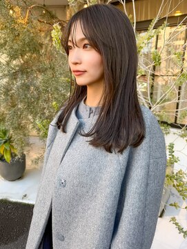 フルール(hair place Fleur) ワンカール巻くだけで可愛いミディアムレイヤーヘア×グレージュ