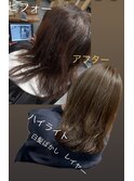 白髪ぼかし×ハイライト