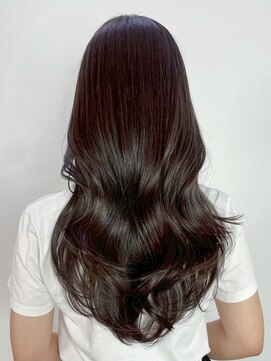 ロングオリーブベージュ韓国ヘア顔周りレイヤー_ba561971