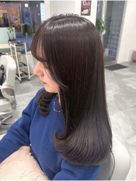 北千住/顔まわりレイヤー/髪質改善/黒髪