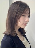 顔まわりレイヤーカット/大人ミディアム/小顔/似合わせカット