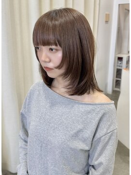 エダメ(EDAME) 【小顔・顔まわり】ミディアムレイヤー/暖色ベージュ