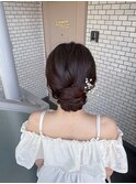 シニヨン アップヘア お呼ばれヘア 