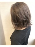 __グレージュ×おしゃれミディ×ブロンジュ