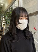 *姫カット!顔まわりウルフカット黒髪セミロングレイヤーカット