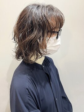 ウクラ バイ レシッド 池袋(uchla by rcid) 愛されマッシュウルフウェットウェーブパーマ小顔ボブパーマ前髪