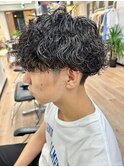 波巻きスパイラルパーマメンズマッシュツイストスパイラルパーマ