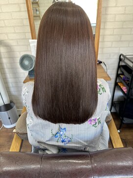 ライフ 住道店(Lyfe) ピンクベージュロブ_艶髪セミディロング前髪レイヤーカット_233