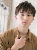 男前に仕上げる！マットブラウンツーブロックマッシュb新所沢