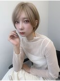 ハイライトレイヤーカットグレージュベージュショート髪質改善