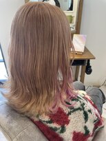 ラビスモア(Lovis moa)&nbsp;縮毛矯正/くびれヘア/ハイライトカラー/アプリコットオレンジ