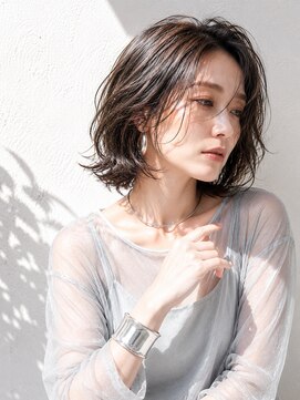 アッシュ 学芸大学店(Ash) ミディアムレイヤー/大人女性/ナチュラルブラウン/脱白髪染め