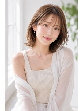ランソ 成田店(RUNSO) 大人可愛いミディアムヘア×くびれ外ハネ