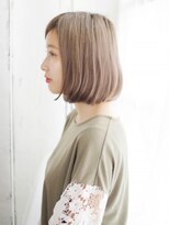 ナル 白山神社参道通り店(nalu)&nbsp;ハイトーングレージュのナチュラルボブスタイル