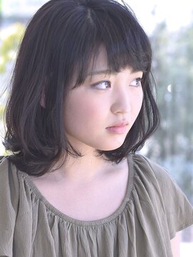 アドラーブル 長岡新保店(adorable) 【adorable】暗髪丸みレイヤーエアリーカール♪