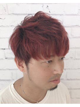 アディクト(ADDICT) メンズレッドカラーショート