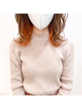 アッシュ 二子玉川店(Ash) ウルフカット・インナーカラー　オレンジ