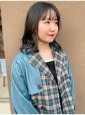 オシャレ感アップ！インナーエメラルドグリーン！/前髪パーマ