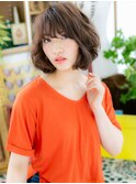 バレイヤージュアシンメトリー小顔ミニボブh戸頭20代30代40代!