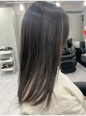 斜めバング/グレージュカラー/デザインカラー/眉毛/銀座/東銀座