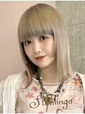 ミルクティーベージュレイヤーインナーカラーグレージュカラー　