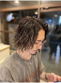 メンズミディアム 波巻きパーマ