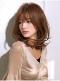 ☆ホワイトグレージュミニウルフデジタルパーマチェリーブラウン
