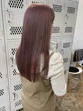 リムレスバイサンク 万代 新潟駅(LIMLESS by cinq) ミルクティーベージュカラーケアブリーチカラーピンクベージュ