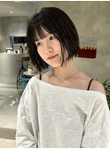 20代30代透明感くびれボブ外ハネ乾かすだけ春カラー夏カラー