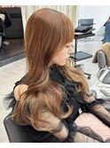ハニーベージュ　ブラウンベージュ　ブリーチなしカラー　YUKI