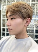 メンズミルクティーベージュコンマヘアアッシュグレージュカラー