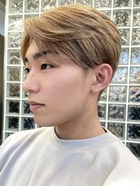 メンズミルクティーベージュコンマヘアアッシュグレージュカラー