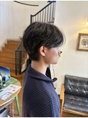 センターパート×ニュアンスパーマ