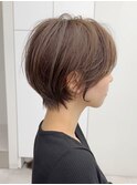 ショート/オリーブカラー/髪質改善/白髪ぼかし/小顔