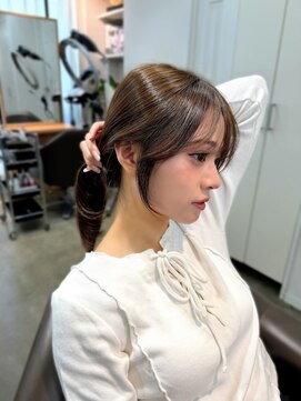 イヴォーク トーキョー(EVOKE TOKYO) レイヤー/ミディアム・ロング/20代/顔周り/ブラウンベージュ