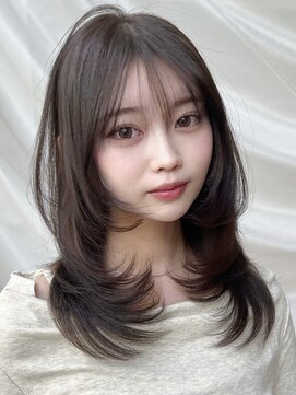 バイオレット 表参道店(Violet) ハッシュカットミディアムレイヤーウルフブラウン顔周りカット