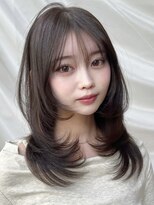 バイオレット 表参道店(Violet) ハッシュカットミディアムレイヤーウルフブラウン顔周りカット