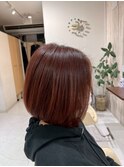 【Hairate本川越】レッドブラウン／前下がりボブ