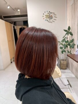 ハイレート ウニクス川越店(Hairate) 【Hairate本川越】レッドブラウン／前下がりボブ