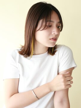 フリップビーアヴェダ(FLIP B AVEDA) 【本八幡FLIP B AVEDA】イヤリングカラー×イエロー