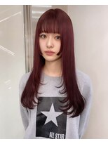 アクシス 栄ガスビル店(`AXIS) 【 HIYORI 】" ブリーチなしレッドカラー × レイヤースタイル "